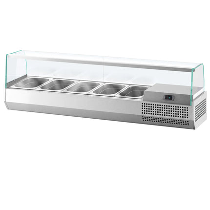 GGM Gastro Countertop Prep Well / Refrigerated Topping Unit PREMIUM PLUS - 1493x413mm - 5x GN 1/3