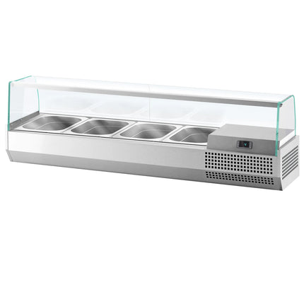 GGM Gastro Countertop Prep Well / Refrigerated Topping Unit PREMIUM PLUS - 1328x413mm - 4x GN 1/3