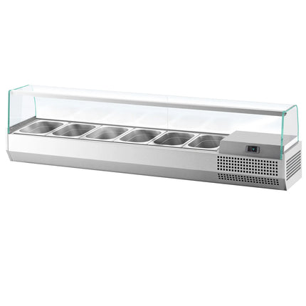 GGM Gastro Countertop Prep Well / Refrigerated Topping Unit PREMIUM PLUS - 1733x413mm - 6x GN 1/3