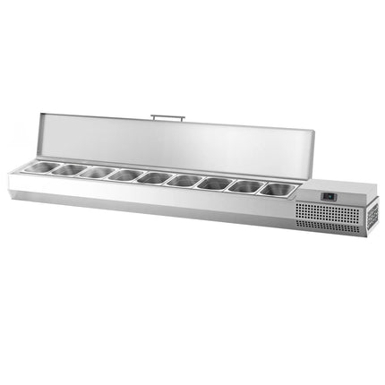 GGM Gastro Countertop Prep Well / Refrigerated Topping Unit PREMIUM PLUS - 1976x353mm - 9x GN 1/4