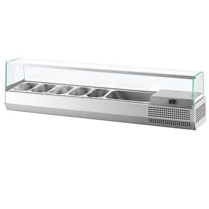 GGM Gastro Countertop Prep Well / Refrigerated Topping Unit PREMIUM PLUS - 1733x353mm - 7x GN 1/4