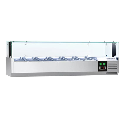 GGM Gastro Countertop Prep Well / Refrigerated Topping Unit PREMIUM - with LED Lighting - 1400x335mm - 6x GN 1/4