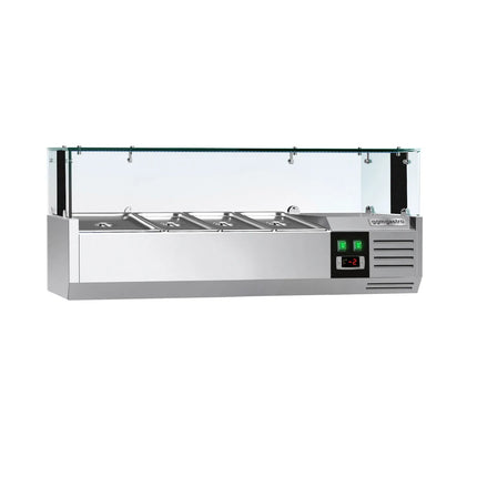 GGM Gastro Countertop Prep Well / Refrigerated Topping Unit PREMIUM - with LED Lighting - 1200x395mm - 3x GN 1/3 + 1x GN 1/2