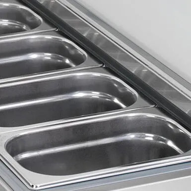 GGM Gastro Countertop Prep Well / Refrigerated Topping Unit PREMIUM - with LED Lighting - 2000x335mm - 10x GN 1/4