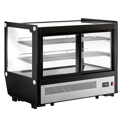 GGM Gastro Countertop refrigerated display case - 160L - 880mm - Double glazing - square - with 2 shelves - rear sliding glass doors
