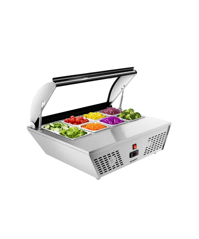 GGM Gastro Countertop refrigerated display case - 67L - 765mm - Double glazing - square - for 8x GN 1/6 or 4x GN 1/3