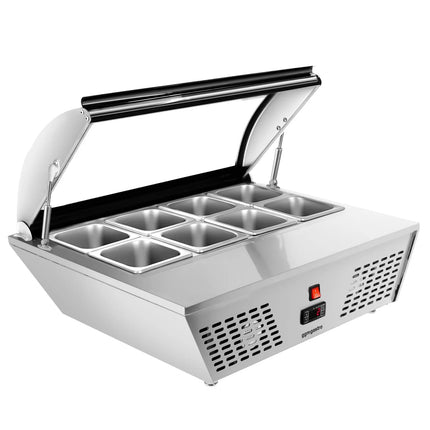 GGM Gastro Countertop refrigerated display case - 67L - 765mm - Double glazing - square - for 8x GN 1/6 or 4x GN 1/3