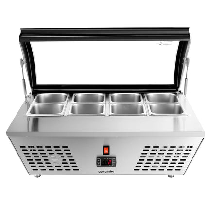 GGM Gastro Countertop refrigerated display case - 67L - 765mm - Double glazing - square - for 8x GN 1/6 or 4x GN 1/3