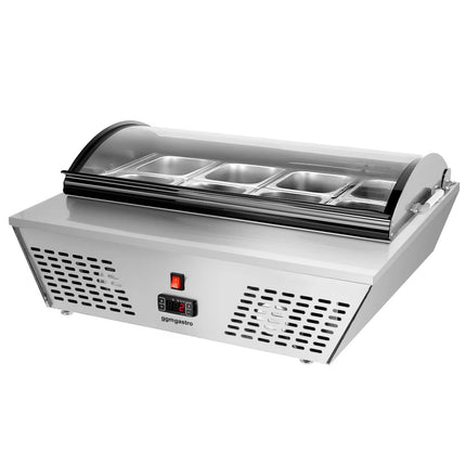 GGM Gastro Countertop refrigerated display case - 67L - 765mm - Double glazing - square - for 8x GN 1/6 or 4x GN 1/3
