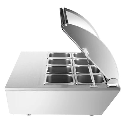 GGM Gastro Countertop refrigerated display case - 67L - 765mm - Double glazing - square - for 8x GN 1/6 or 4x GN 1/3