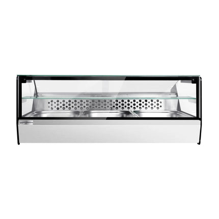 GGM Gastro Countertop refrigerated display case - 870mm - front sliding plexiglass doors - for fish & meat - for up to 3x GN 1/1