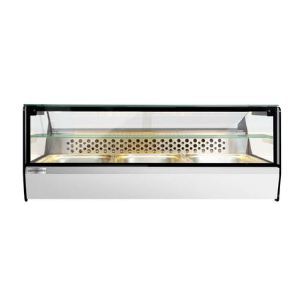 GGM Gastro Countertop refrigerated display case - 870mm - front sliding plexiglass doors - for fish & meat - for up to 3x GN 1/1