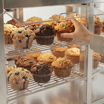 GGM Gastro Countertop refrigerated display case Self-Service - 350L - 1400mm - Double glazing - square - with 2 shelves - rear sliding doors