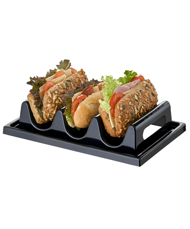 GGM Gastro Countertop Snack Display Stand - with 3 Trays - Polystyrene - Black