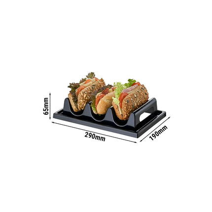 GGM Gastro Countertop Snack Display Stand - with 3 Trays - Polystyrene - Black