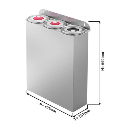 GGM Gastro Cup Dispenser & Double Lid Dispenser - Plastic - Wall-Mounted Version