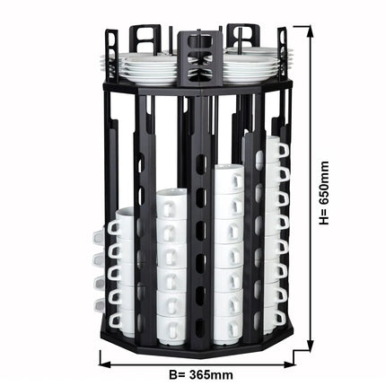 GGM Gastro Cup Dispenser - rotating - Black - Stainless Steel - Countertop Version