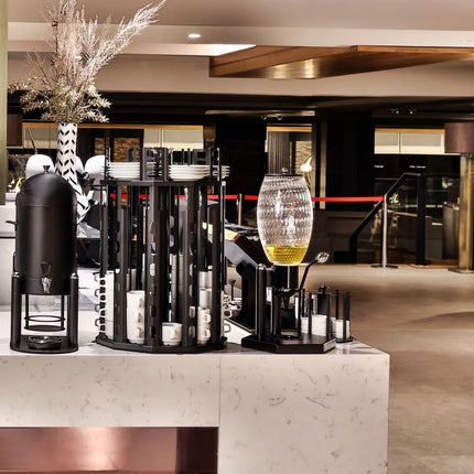 GGM Gastro Cup Dispenser - rotating - Black - Stainless Steel - Countertop Version