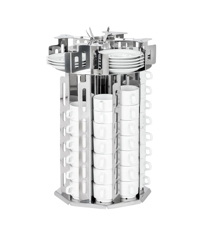 GGM Gastro Cup & Saucer Dispenser - rotating - Stainless Steel