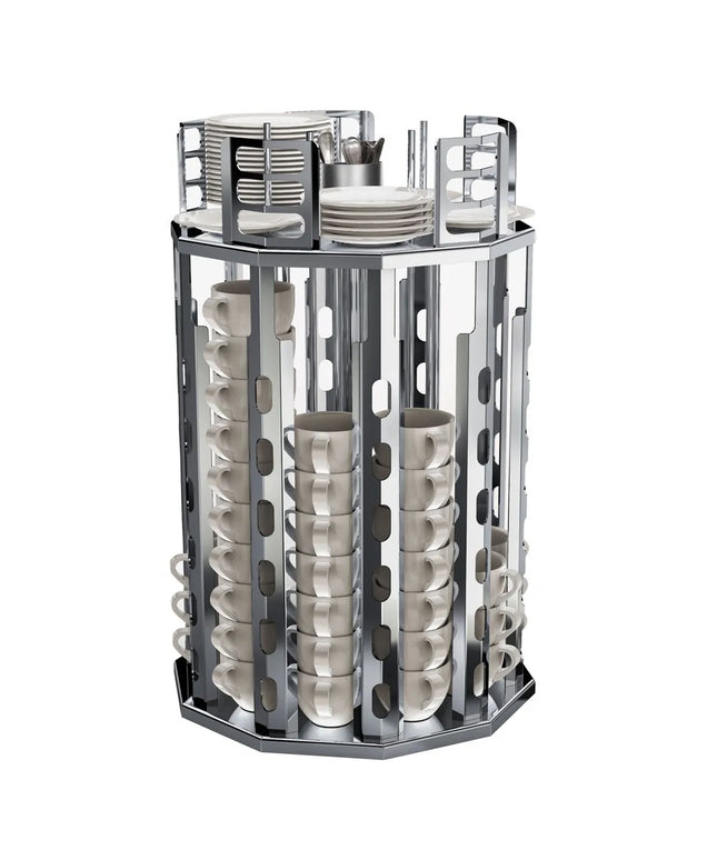 GGM Gastro Cup & Saucer Dispenser - rotating - Stainless Steel - Countertop Version