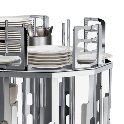 GGM Gastro Cup & Saucer Dispenser - rotating - Stainless Steel - Countertop Version