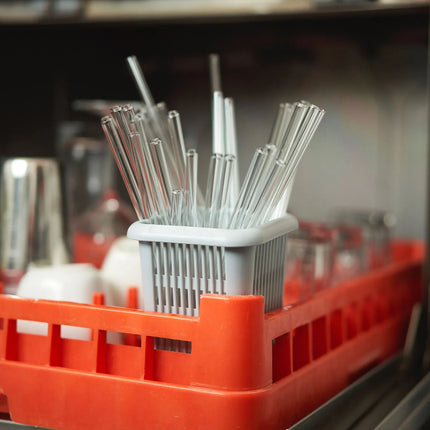 GGM Gastro Cutlery Basket - 105x105x140mm - Grey - for up to 50 glass drinking straws