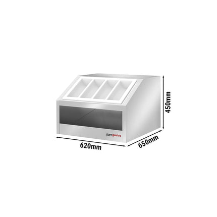 GGM Gastro Cutlery & crockery rack KOPENHAGEN - 620x650mm - Height: 450mm - Stainless steel - Countertop model