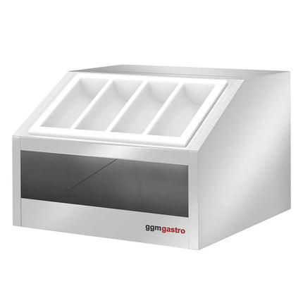 GGM Gastro Cutlery & crockery rack KOPENHAGEN - 620x650mm - Height: 450mm - Stainless steel - Countertop model