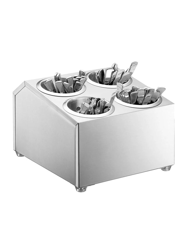 GGM Gastro Cutlery Cylinder Holder - 265x305mm - Height: 200mm - Stainless steel - for 4 cutlery holders