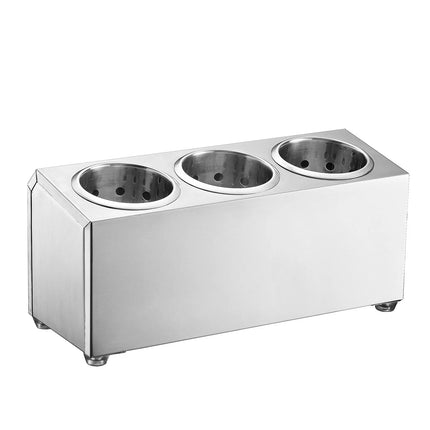 GGM Gastro Cutlery Cylinder Holder - 385x150mm - Height: 180mm - Stainless steel - for 3 cutlery holders