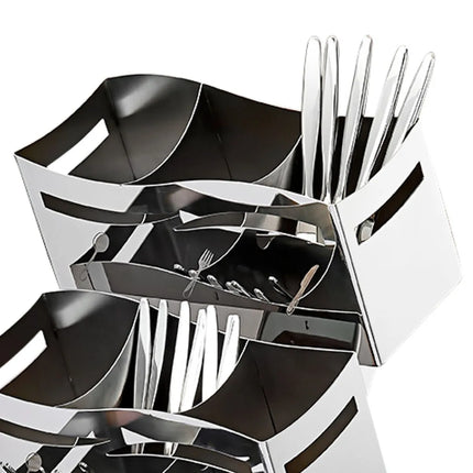 GGM Gastro Cutlery Pot Holder - 230x350mm - Height: 515mm - Stainless steel - with 3x 3 shelves - with 9 compartments