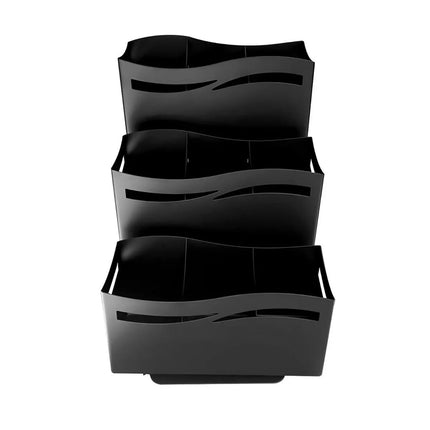 GGM Gastro Cutlery Pot Holder - Stainless steel - with 3x 3 shelves - Black