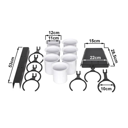 GGM Gastro Cutlery Tray - Ø 100mm - Stainless steel - with 7 compartments - Black