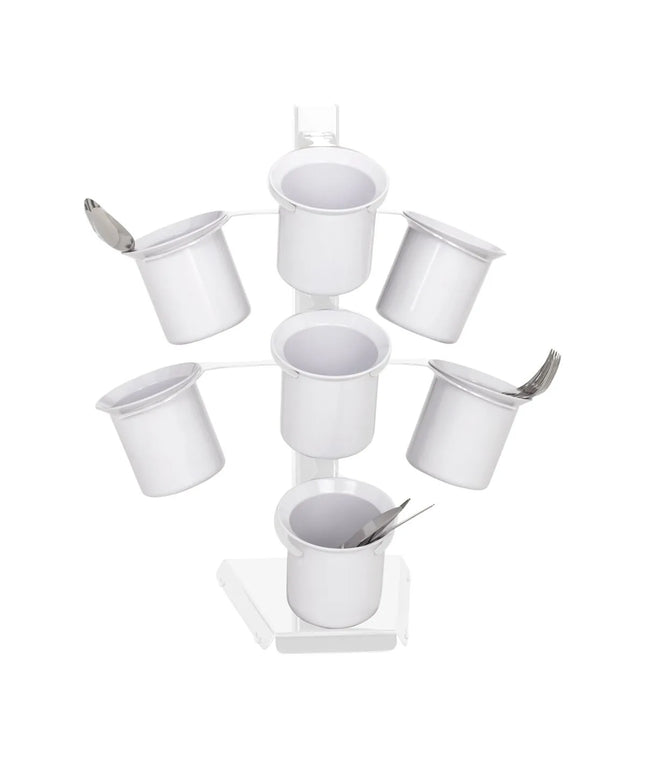 GGM Gastro Cutlery Tray - Ø 100mm - Stainless steel - with 7 compartments - White