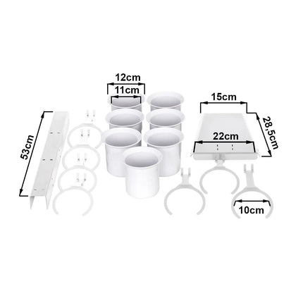 GGM Gastro Cutlery Tray - Ø 100mm - Stainless steel - with 7 compartments - White