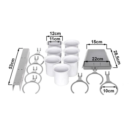 GGM Gastro Cutlery Tray - Ø 100mm - Stainless steel - with 7 shelves - with 7 compartments