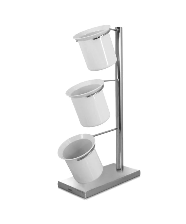 GGM Gastro Cutlery Tray - 130x270mm - Height: 550mm - Stainless steel - with 3x 1 shelves - with 3 compartments - Chrome