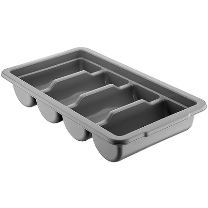 GGM Gastro Cutlery Tray - 537x301mm - Height: 120mm - Polypropylene (PP) - with 4 compartments - incl. lid - Grey