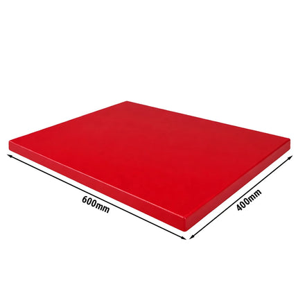 GGM Gastro Cutting/Chopping board with anti-slip feet - EN 600x400 - HACCP compliant - Red
