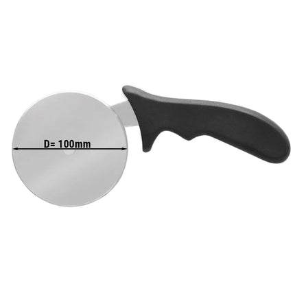 GGM Gastro Dao Lăn Cắt Pizza - Ø100mm - Răng Cưa - Lưỡi Thép Không Gỉ & Cán Nhựa - Đen
