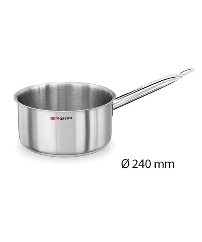 GGM Gastro Deep Saucepan - Stainless Steel - 7 L - Ø 240 mm - Induction Compatible