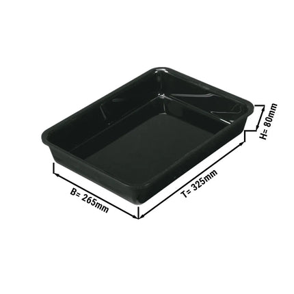 GGM Gastro Đĩa Phục Vụ Lớn - GN 1/2 - 325x265x80mm - Đen - Chữ Nhật