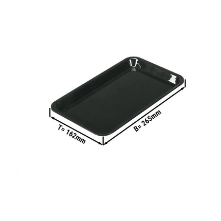 GGM Gastro Đĩa Phục Vụ Lớn - GN 1/4 - 265x162x20mm - Đen - Chữ Nhật - Nhựa