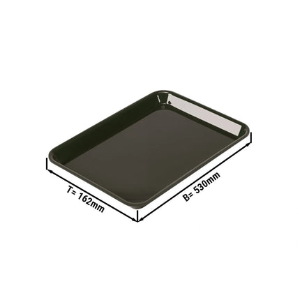 GGM Gastro Đĩa Phục Vụ Lớn - Nhựa - 265x200x20mm - Đen - Chữ Nhật