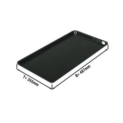 GGM Gastro Đĩa Phục Vụ Lớn - Nhựa - 487x265x20mm - Đen - Chữ Nhật