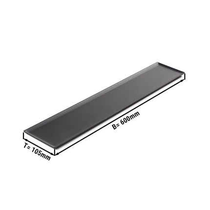 GGM Gastro Đĩa Phục Vụ Lớn - Nhựa - 600x105x8mm - Đen - Chữ Nhật