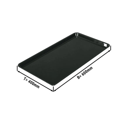 GGM Gastro Đĩa Phục Vụ Lớn - Nhựa - 600x400x20mm - Đen - Chữ Nhật