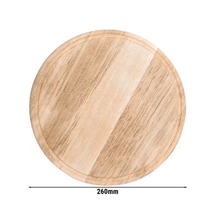 GGM Gastro Đĩa Pizza - Gỗ - Ø260mm - Có Rãnh Hứng Nước