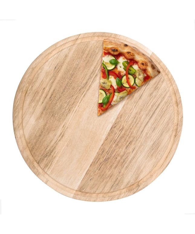GGM Gastro Đĩa Pizza - Gỗ - Ø380mm - Có Rãnh Hứng Nước