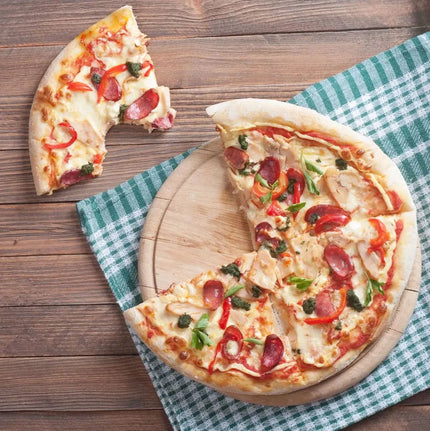 GGM Gastro Đĩa Pizza Phẳng - Gỗ - Ø340mm - Có Rãnh Hứng Nước